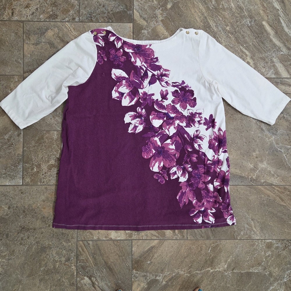 Jessica London Purple Floral Blouse Colorful Women 18/20